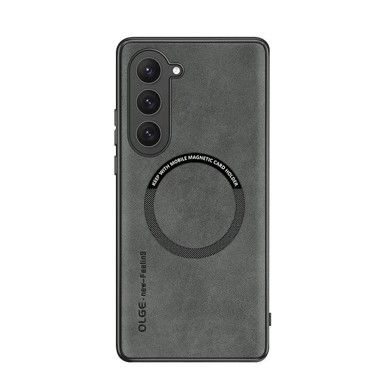 Galaxy S25 / S25 Plus/ S25 Ultra - MagSafe Lederoptik Schutz Hülle, Kabellose Ladung, Soft - Top Hüllen