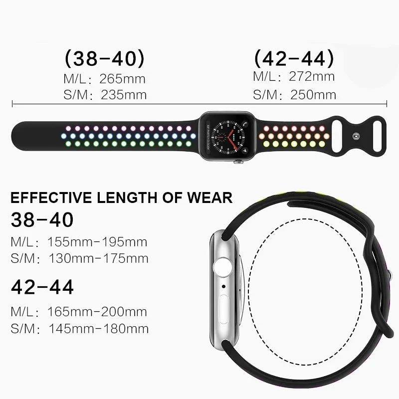 Apple Watch Modernes Sport Armband - 5 6 7 8 9 - 38 bis 45 mm, Silikon - Top Hüllen