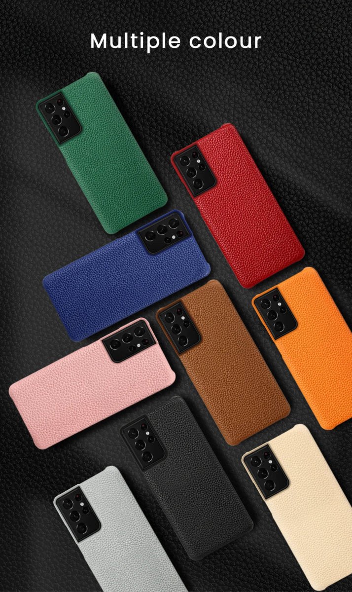 Galaxy S22/ S22 Plus/ S22 Ultra - Elegante Lederoptik Schutz Hülle Stoßfest - Top Hüllen