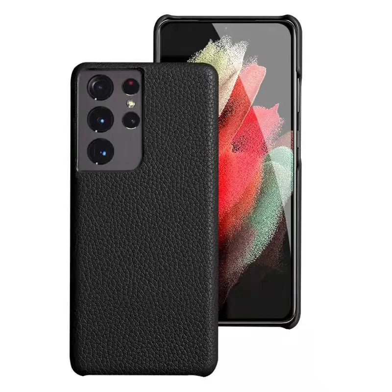 Galaxy S22/ S22 Plus/ S22 Ultra - Elegante Lederoptik Schutz Hülle Stoßfest - Top Hüllen