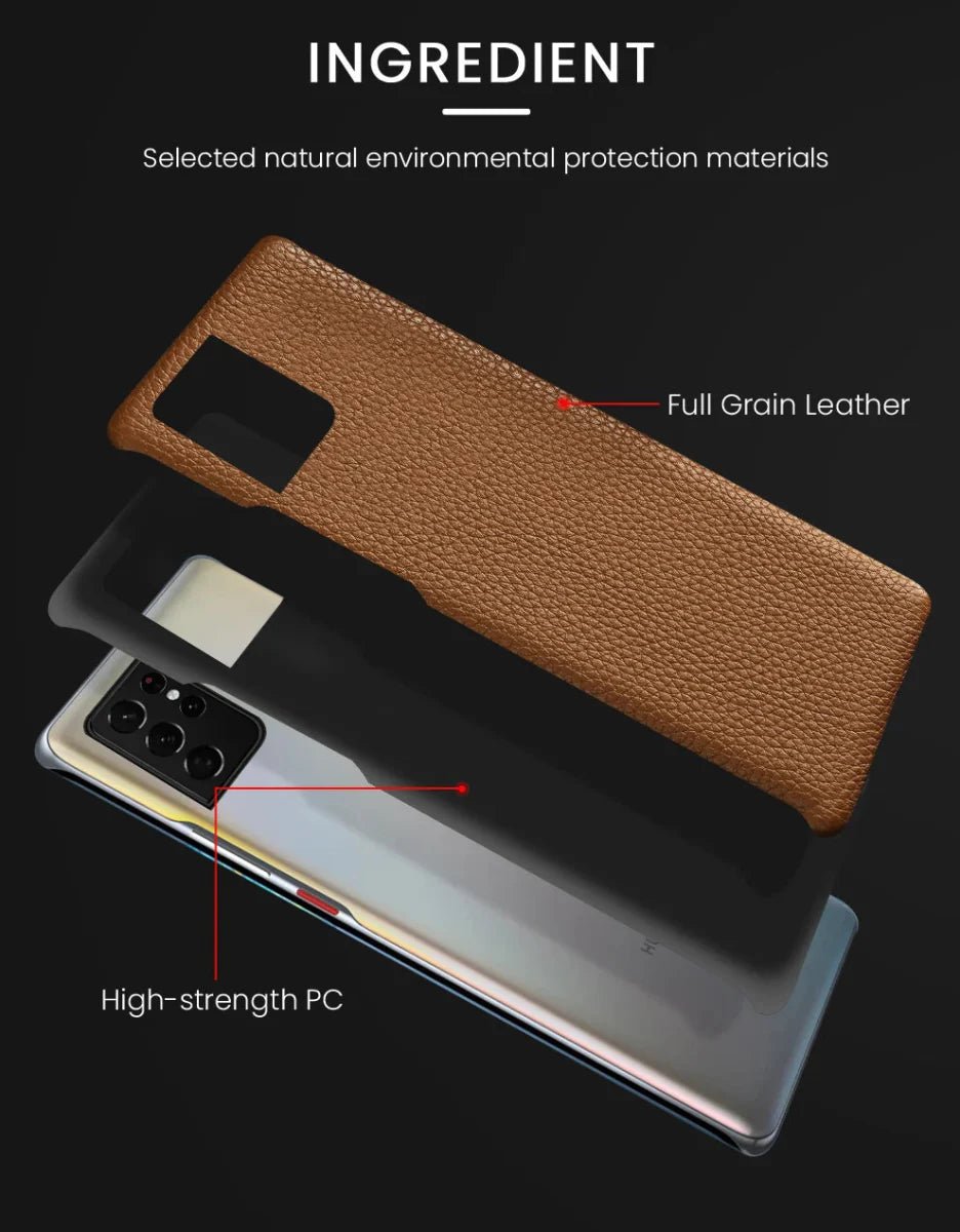 Galaxy S22/ S22 Plus/ S22 Ultra - Elegante Lederoptik Schutz Hülle Stoßfest - Top Hüllen