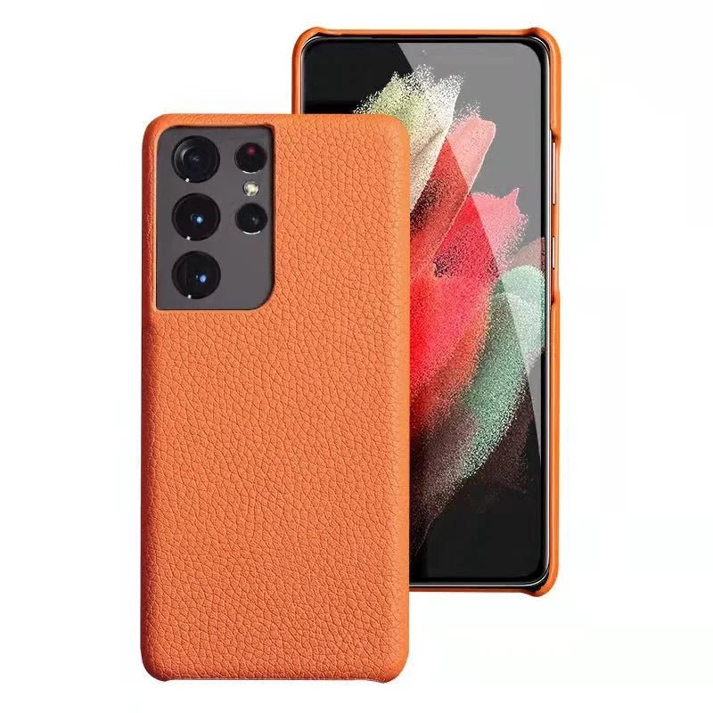 Galaxy S22/ S22 Plus/ S22 Ultra - Elegante Lederoptik Schutz Hülle Stoßfest - Top Hüllen