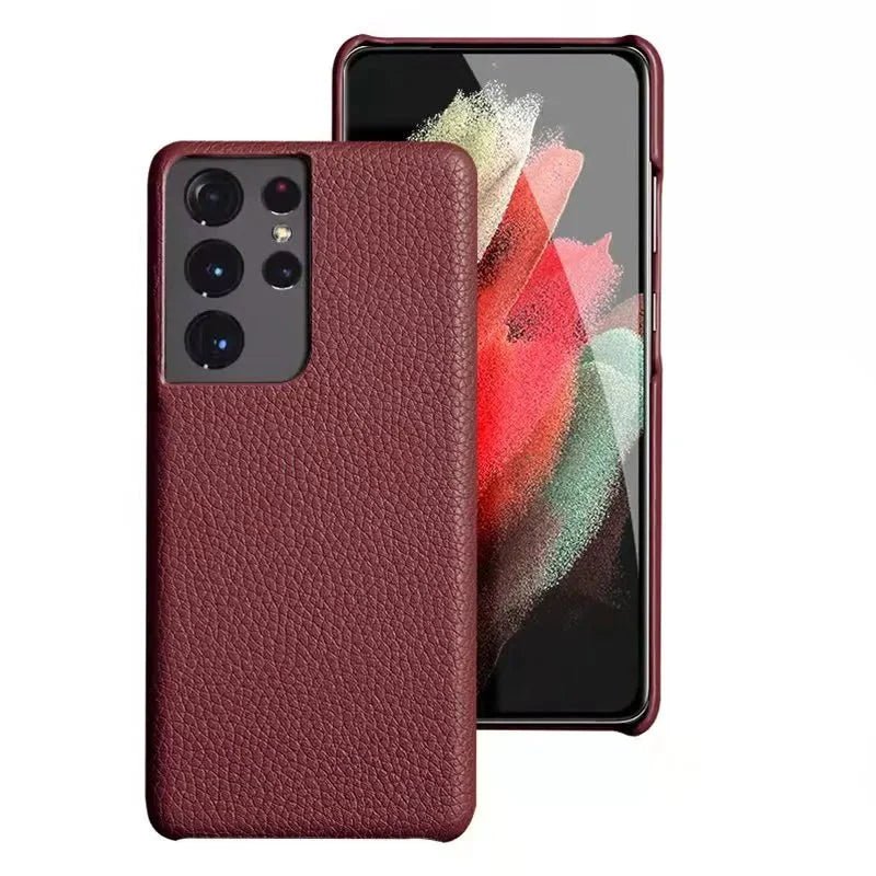 Galaxy S22/ S22 Plus/ S22 Ultra - Elegante Lederoptik Schutz Hülle Stoßfest - Top Hüllen