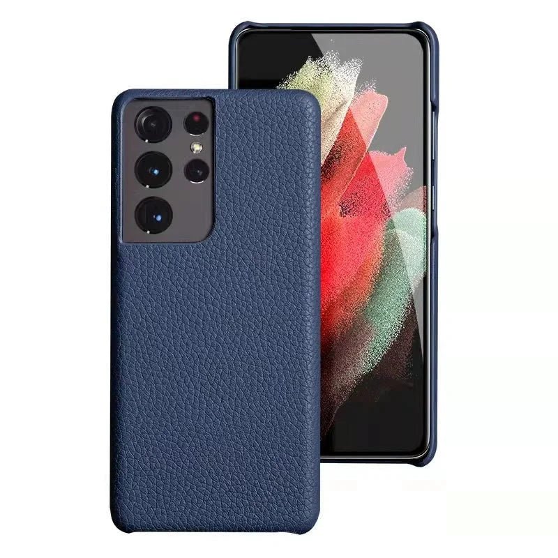 Galaxy S22/ S22 Plus/ S22 Ultra - Elegante Lederoptik Schutz Hülle Stoßfest - Top Hüllen