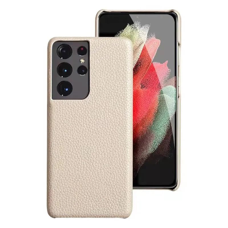 Galaxy S22/ S22 Plus/ S22 Ultra - Elegante Lederoptik Schutz Hülle Stoßfest - Top Hüllen