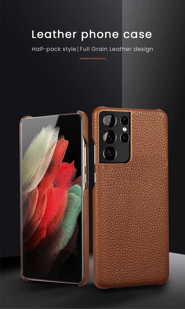 Galaxy S22/ S22 Plus/ S22 Ultra - Elegante Lederoptik Schutz Hülle Stoßfest - Top Hüllen