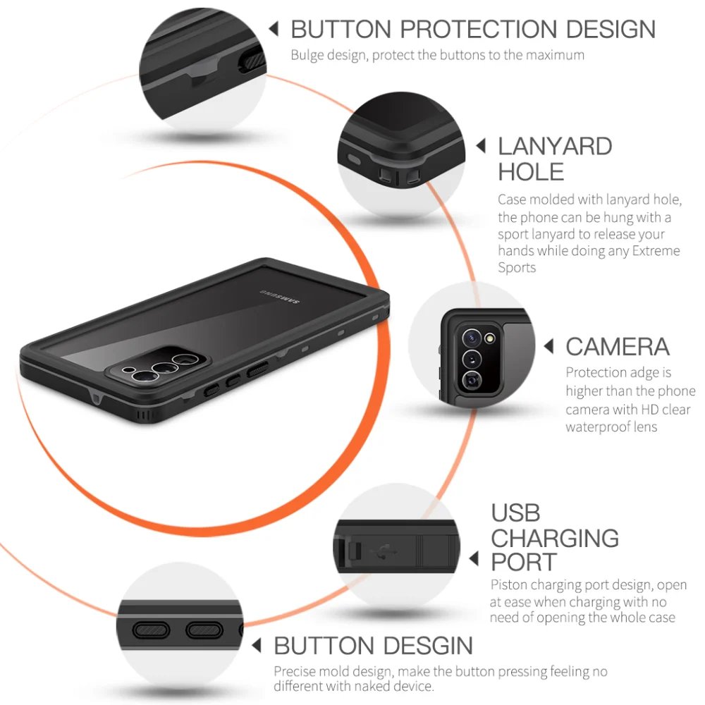 Galaxy S22/ S22 Plus/ S22 Ultra - IP68 Waterproof Case Outdoor Swimming Phone Cover - Top Hüllen