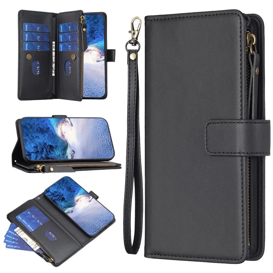 Galaxy S22/ S22 Plus/ S22 Ultra - Schutz Hülle mit Kartenfach/ Portemonnaie Display Schutz - Top Hüllen