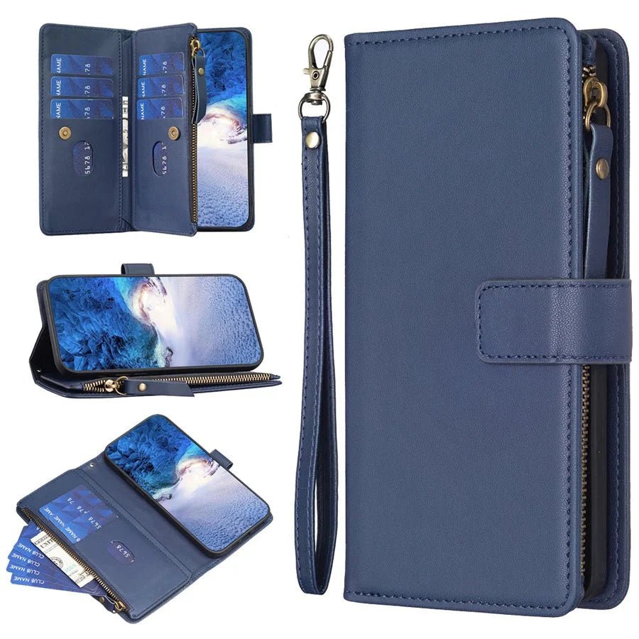 Galaxy S22/ S22 Plus/ S22 Ultra - Schutz Hülle mit Kartenfach/ Portemonnaie Display Schutz - Top Hüllen