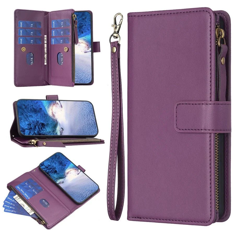 Galaxy S22/ S22 Plus/ S22 Ultra - Schutz Hülle mit Kartenfach/ Portemonnaie Display Schutz - Top Hüllen