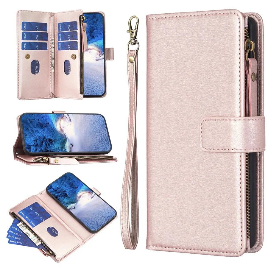Galaxy S22/ S22 Plus/ S22 Ultra - Schutz Hülle mit Kartenfach/ Portemonnaie Display Schutz - Top Hüllen