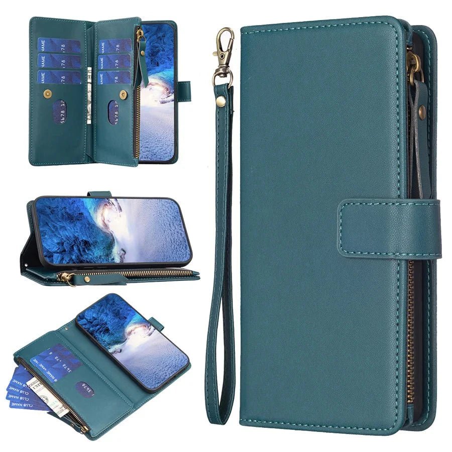 Galaxy S22/ S22 Plus/ S22 Ultra - Schutz Hülle mit Kartenfach/ Portemonnaie Display Schutz - Top Hüllen