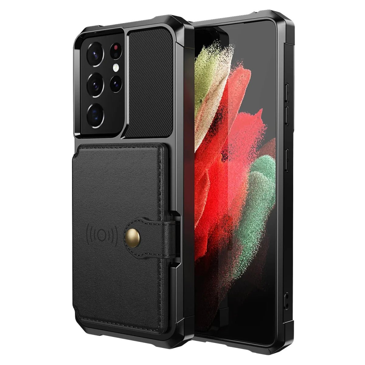 Galaxy S22/ S22 Plus/ S22 Ultra - Schutz Hülle mit Magnetischer PU Lederoptik Brieftasche und Kartenfach - Top Hüllen