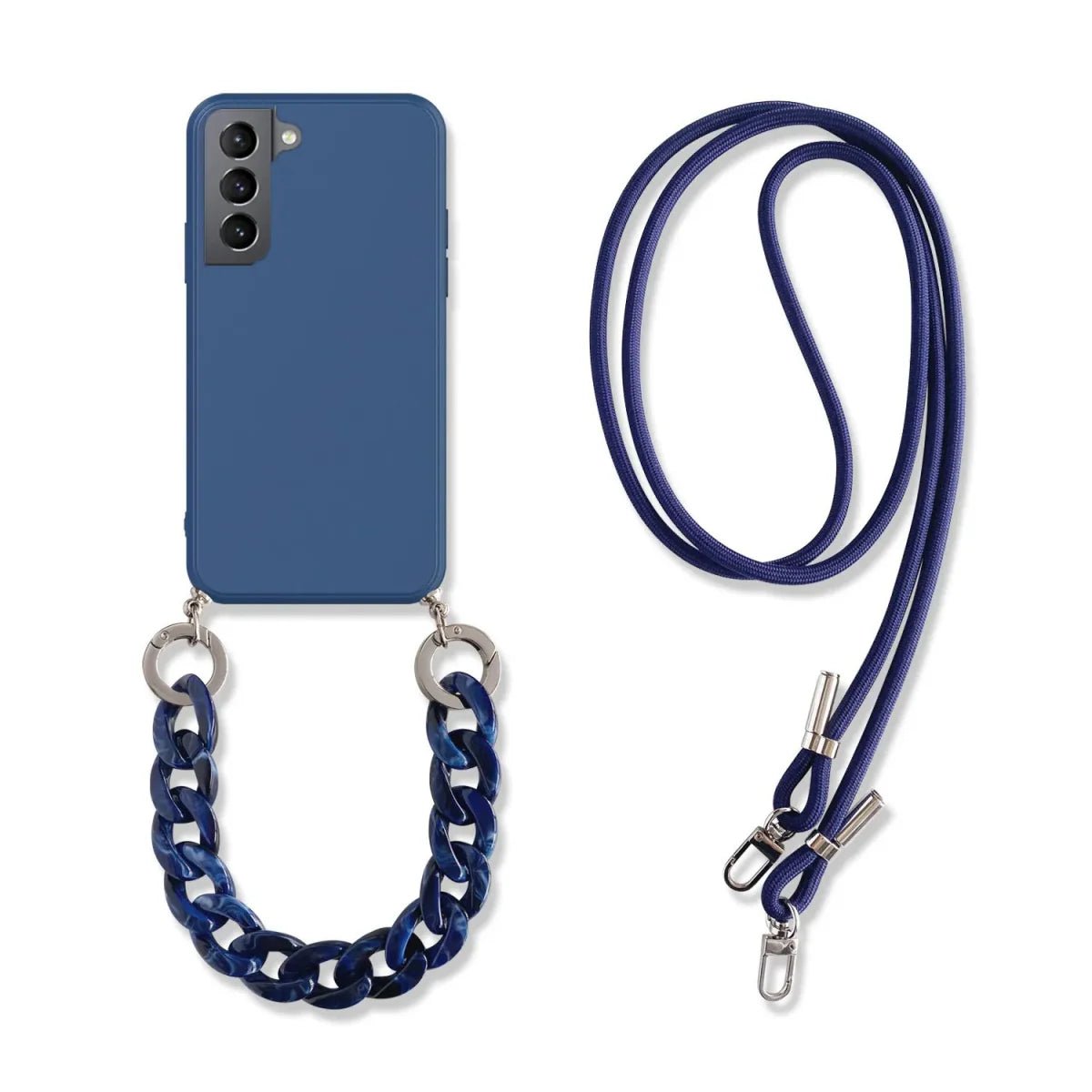 Galaxy S23/ S23 Plus/ S23 Ultra - Crossbody Hülle Lanyard Marmor Kette - Top Hüllen