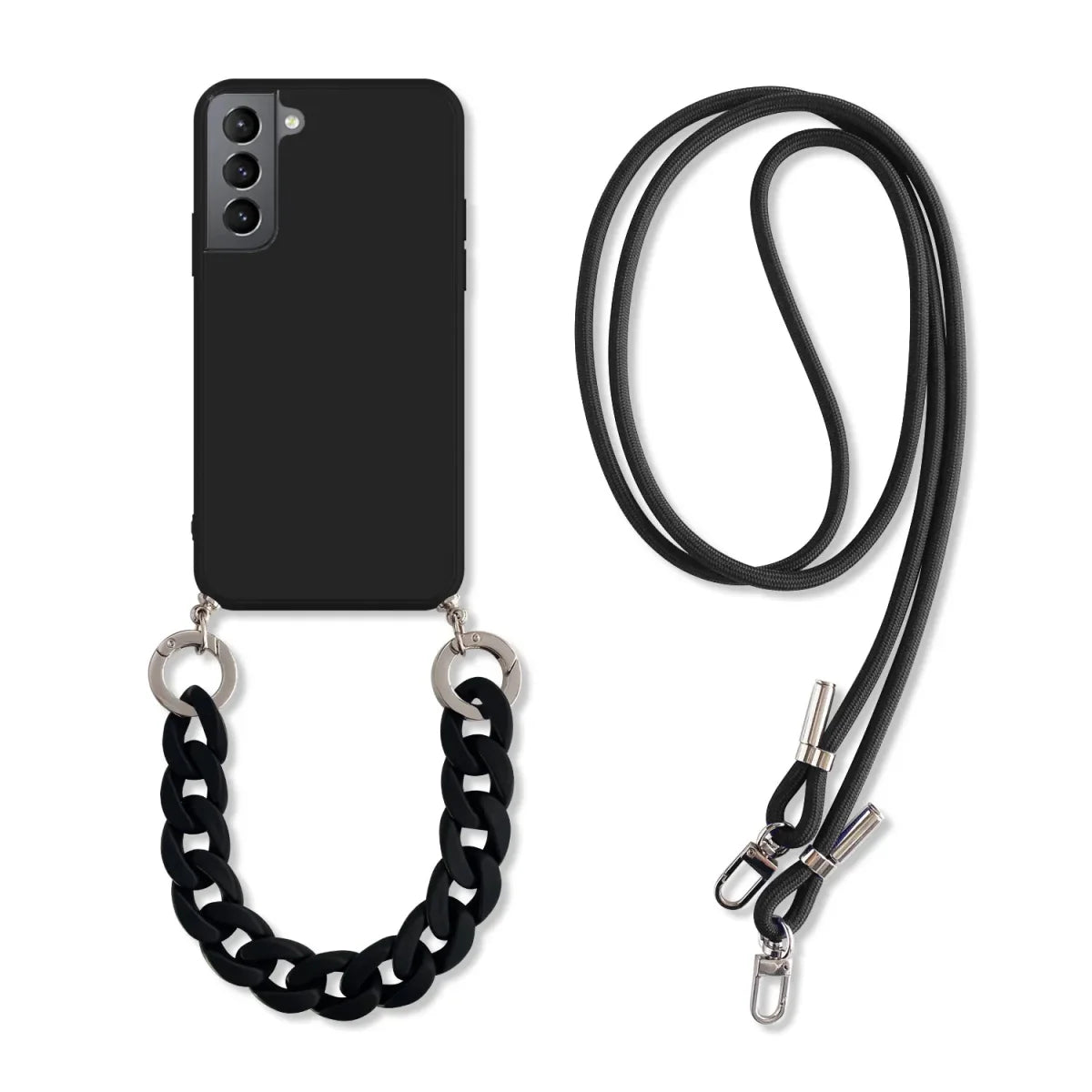 Galaxy S23/ S23 Plus/ S23 Ultra - Crossbody Hülle Lanyard Marmor Kette - Top Hüllen