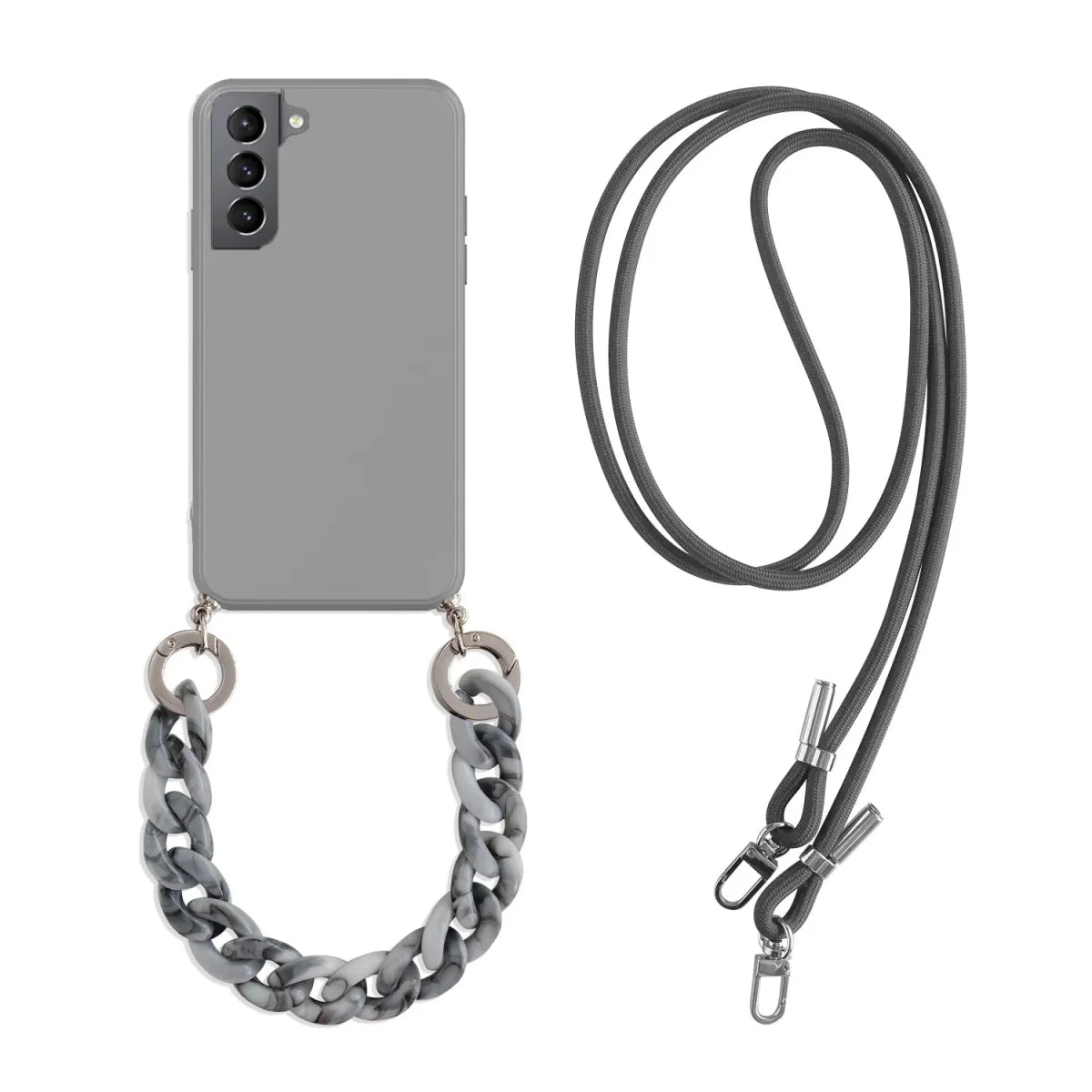 Galaxy S23/ S23 Plus/ S23 Ultra - Crossbody Hülle Lanyard Marmor Kette - Top Hüllen