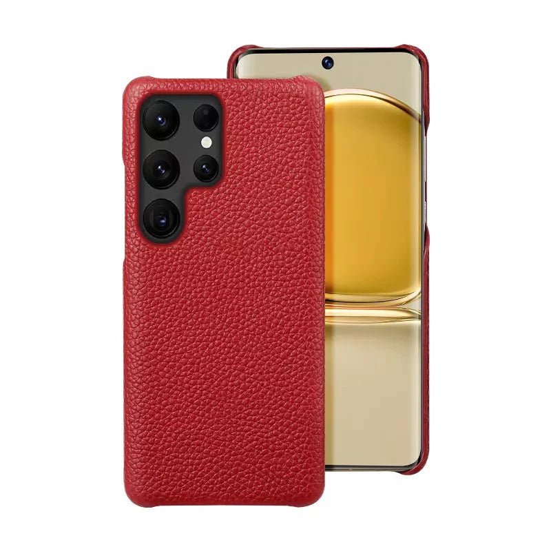 Galaxy S23/ S23 Plus/ S23 Ultra - Elegante Lederoptik Schutz Hülle Stoßfest - Top Hüllen