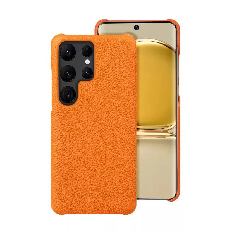 Galaxy S23/ S23 Plus/ S23 Ultra - Elegante Lederoptik Schutz Hülle Stoßfest - Top Hüllen