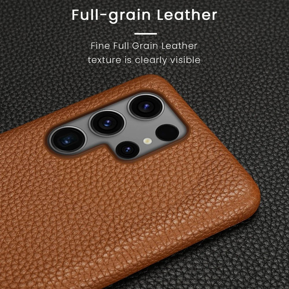 Galaxy S23/ S23 Plus/ S23 Ultra - Elegante Lederoptik Schutz Hülle Stoßfest - Top Hüllen