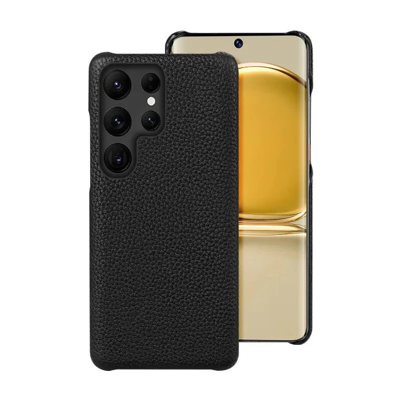 Galaxy S23/ S23 Plus/ S23 Ultra - Elegante Lederoptik Schutz Hülle Stoßfest - Top Hüllen