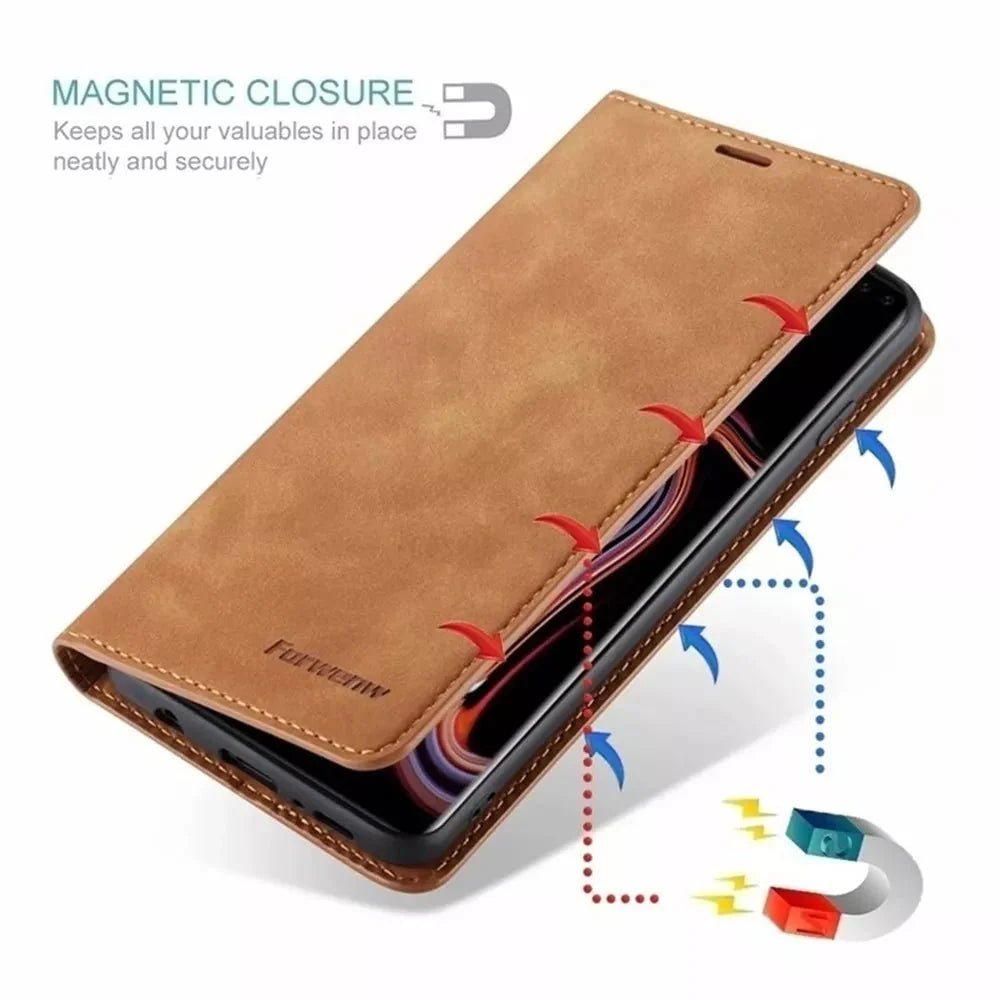 Galaxy S23/ S23 Plus/ S23 Ultra - Lederoptik Brieftasche Flip Hülle mit Kartenfach - Top Hüllen