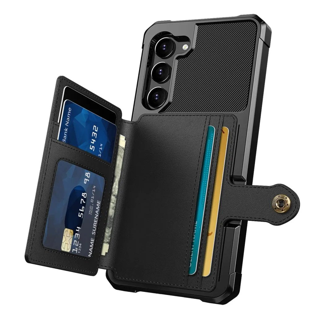 Galaxy S23/ S23 Plus/ S23 Ultra - Schutz Hülle mit Magnetischer PU Lederoptik Brieftasche und Kartenfach - Top Hüllen