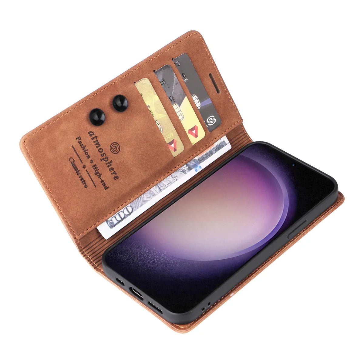 Galaxy S24/ S24 Plus/ S24 Ultra - Business Schutzhülle, Magnetische Abdeckung mit Kartenfach - Top Hüllen