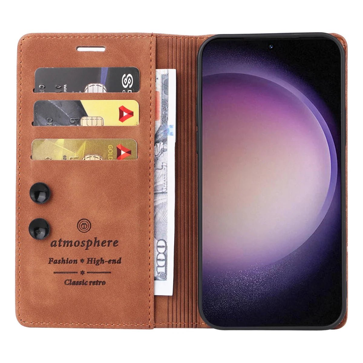 Galaxy S24/ S24 Plus/ S24 Ultra - Business Schutzhülle, Magnetische Abdeckung mit Kartenfach - Top Hüllen