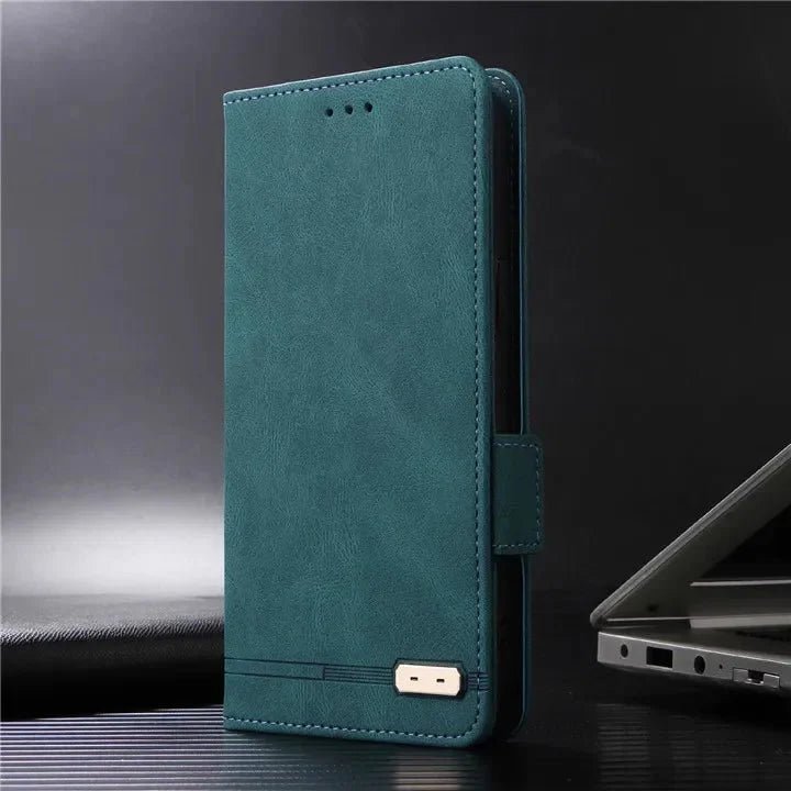 Galaxy S24/ S24 Plus/ S24 Ultra - Lederoptik Schutz Hülle mit Abdeckung + Displayschutz/ Brieftasche/ Kartenfach Magnetisch - Top Hüllen