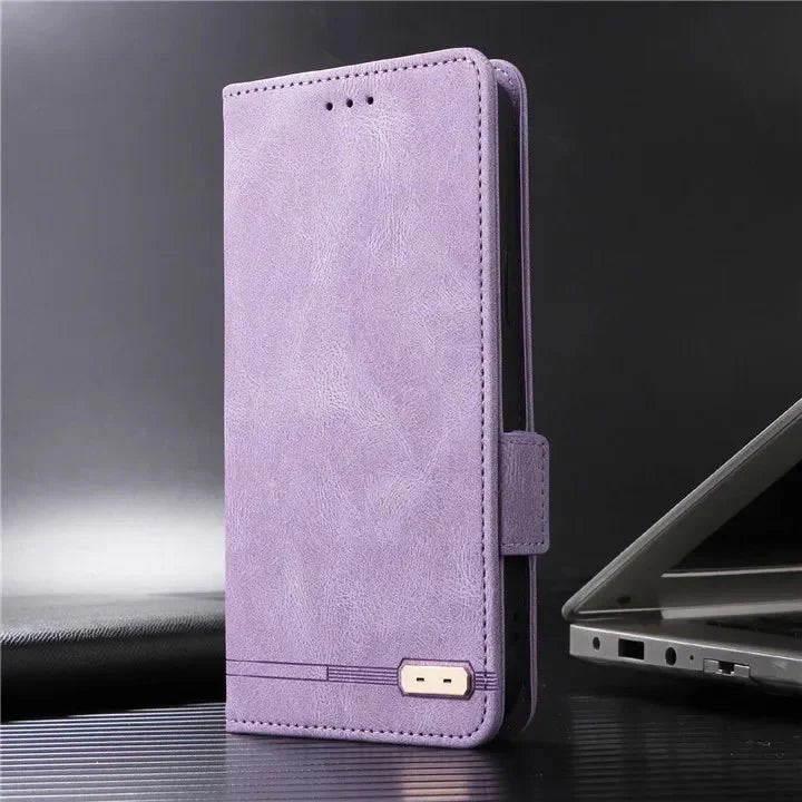 Galaxy S24/ S24 Plus/ S24 Ultra - Lederoptik Schutz Hülle mit Abdeckung + Displayschutz/ Brieftasche/ Kartenfach Magnetisch - Top Hüllen