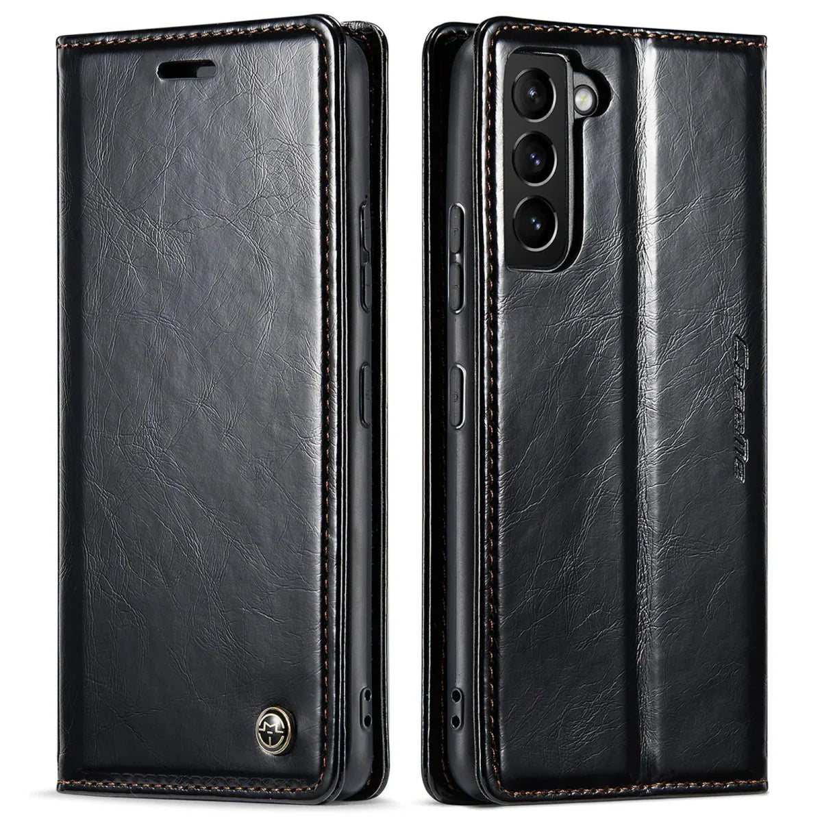 Galaxy S24/ S24 Plus/ S24 Ultra - Lederoptik Schutz Hülle mit Kartenfach - Top Hüllen