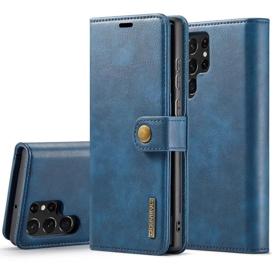 Galaxy S24/ S24 Plus/ S24 Ultra - Lederoptik Schutz Hülle mit Magnetischer Brieftasche - Top Hüllen