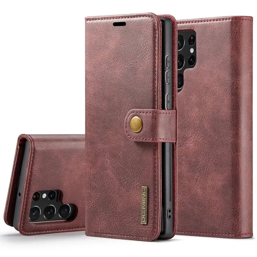 Galaxy S24/ S24 Plus/ S24 Ultra - Lederoptik Schutz Hülle mit Magnetischer Brieftasche - Top Hüllen