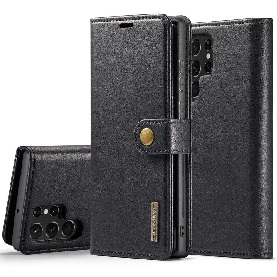 Galaxy S24/ S24 Plus/ S24 Ultra - Lederoptik Schutz Hülle mit Magnetischer Brieftasche - Top Hüllen