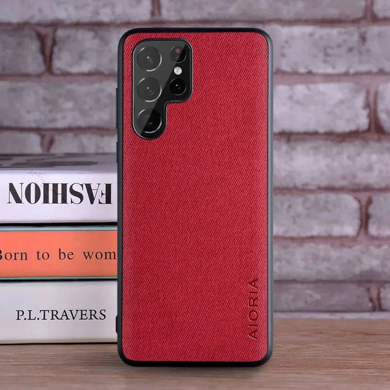 Galaxy S24/ S24 Plus/ S24 Ultra - Luxus Hülle mit Textil Schutz Bezug - Top Hüllen