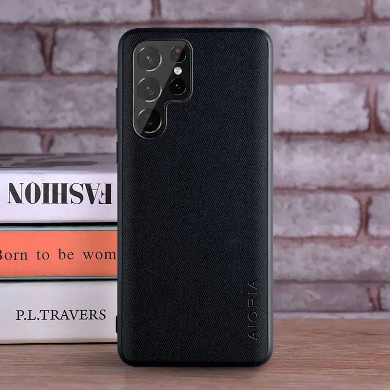 Galaxy S24/ S24 Plus/ S24 Ultra - Luxus Hülle mit Textil Schutz Bezug - Top Hüllen