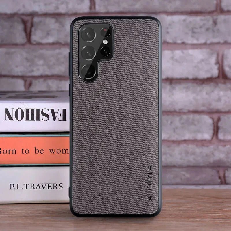 Galaxy S24/ S24 Plus/ S24 Ultra - Luxus Hülle mit Textil Schutz Bezug - Top Hüllen