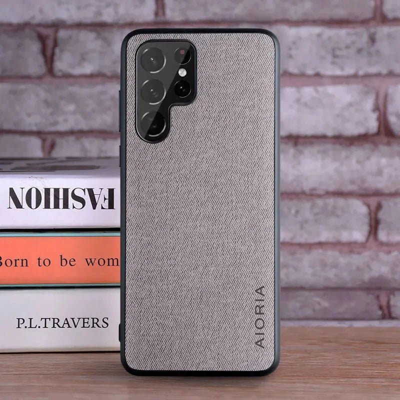 Galaxy S24/ S24 Plus/ S24 Ultra - Luxus Hülle mit Textil Schutz Bezug - Top Hüllen