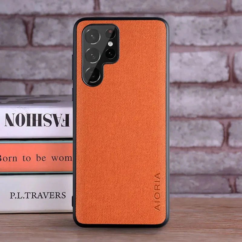 Galaxy S24/ S24 Plus/ S24 Ultra - Luxus Hülle mit Textil Schutz Bezug - Top Hüllen