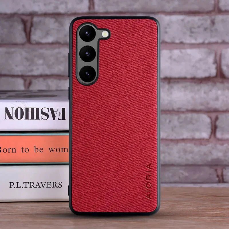 Galaxy S24/ S24 Plus/ S24 Ultra - Luxus Hülle mit Textil Schutz Bezug - Top Hüllen