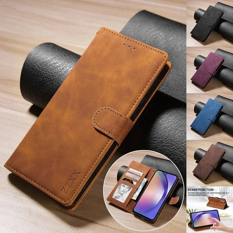 Galaxy S25/ S25 Plus/ S25 Ultra - Lederoptik Brieftasche Flip mit Kartenfach - Top Hüllen