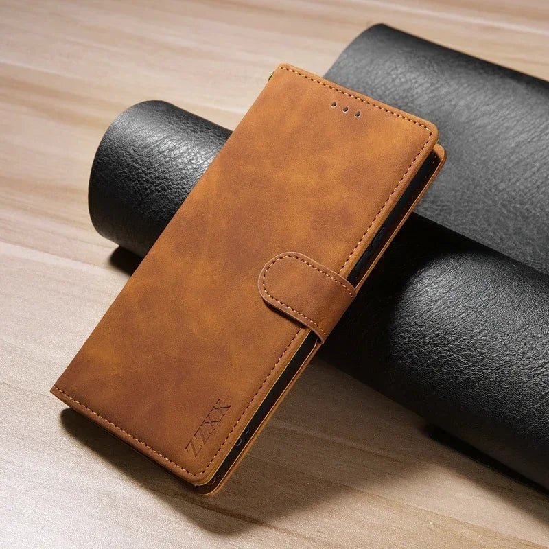 Galaxy S25/ S25 Plus/ S25 Ultra - Lederoptik Brieftasche Flip mit Kartenfach - Top Hüllen