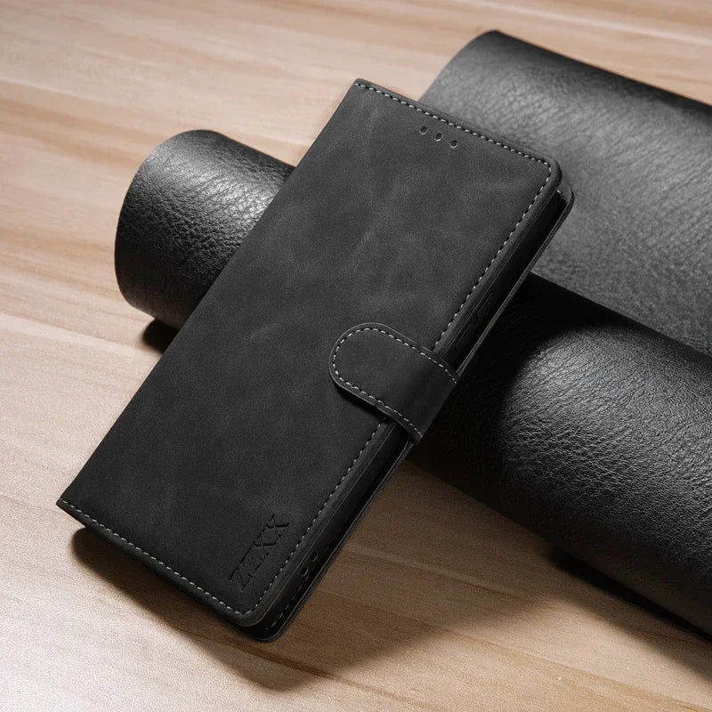 Galaxy S25/ S25 Plus/ S25 Ultra - Lederoptik Brieftasche Flip mit Kartenfach - Top Hüllen
