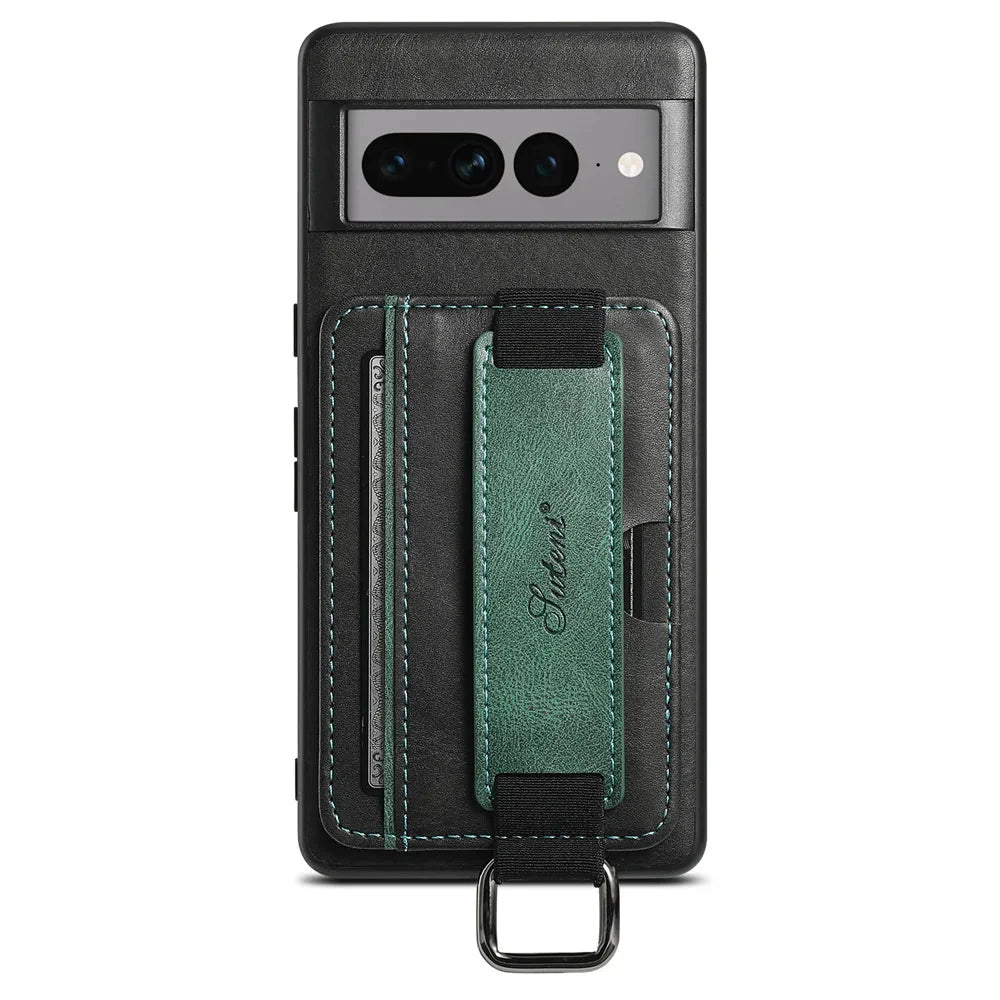 Google Pixel 7/ 7 Pro/ 7 A/ 8/ 8 Pro - Elegante Lederoptik Brieftasche Schutz Hülle mit Kartenfach - Top Hüllen