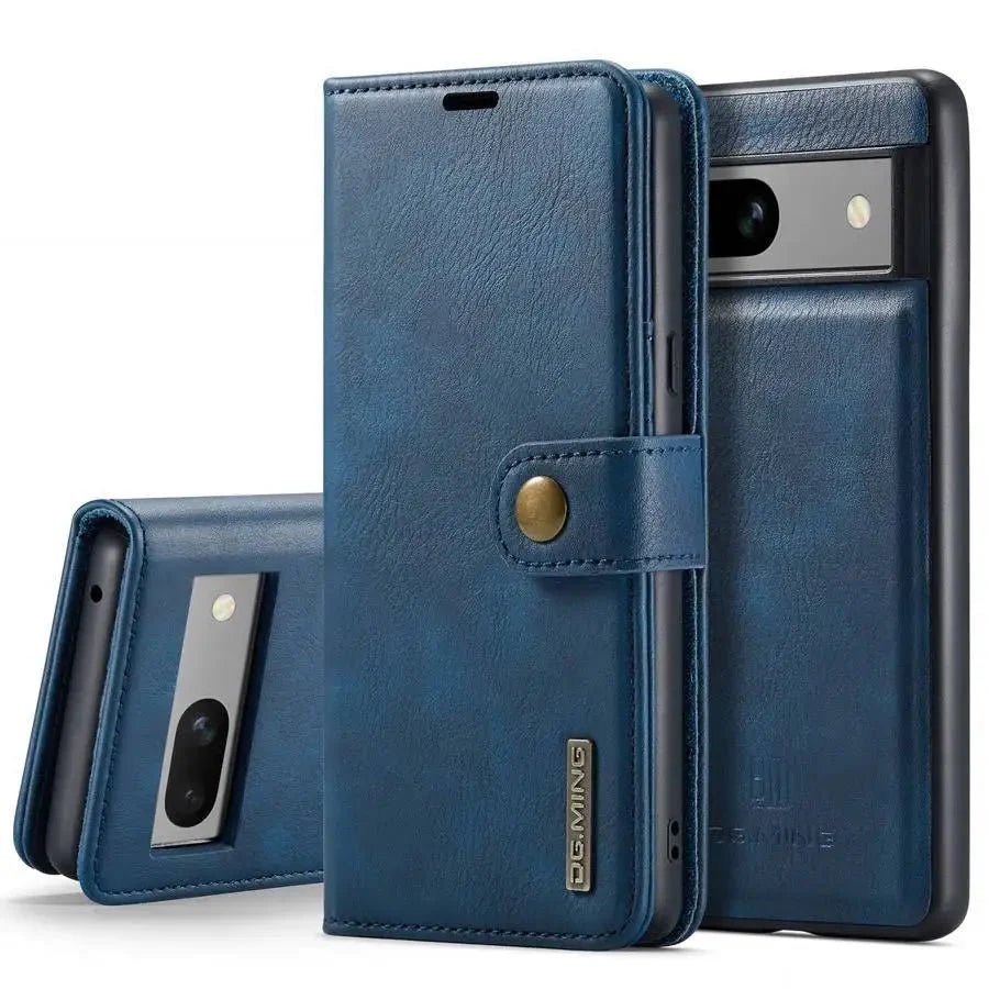 Google Pixel 7/ 7Pro/ 7 A/ 8/ 8 Pro - Flip Schutz Hülle mit Abnehmbarer Magnetischer Lederoptik Brieftasche - Top Hüllen