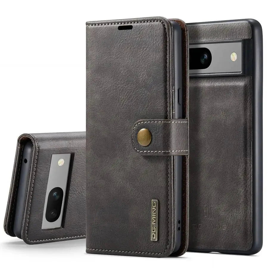 Google Pixel 7/ 7Pro/ 7 A/ 8/ 8 Pro - Flip Schutz Hülle mit Abnehmbarer Magnetischer Lederoptik Brieftasche - Top Hüllen