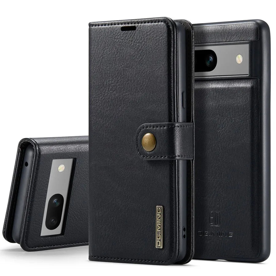 Google Pixel 7/ 7Pro/ 7 A/ 8/ 8 Pro - Flip Schutz Hülle mit Abnehmbarer Magnetischer Lederoptik Brieftasche - Top Hüllen