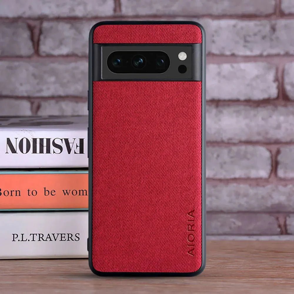 Google Pixel 8/ 8 Pro - Luxus Trend Textil Stoff Lederoptik Schutz Hülle - Top Hüllen
