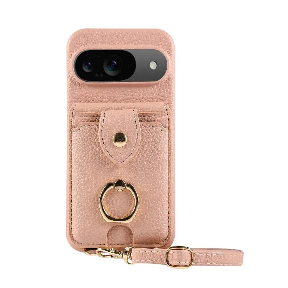 Google Pixel 9/ 9 Pro/ 9 Pro XL - Crossbody Schutz Hülle mit Brieftasche und Ring - Top Hüllen