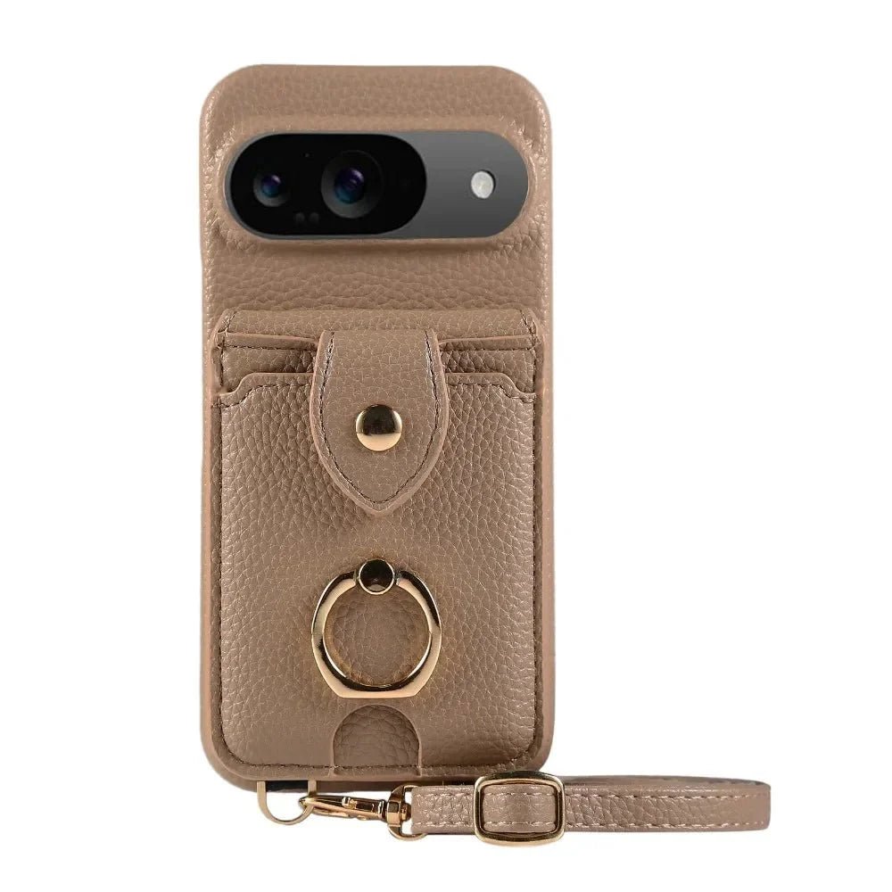 Google Pixel 9/ 9 Pro/ 9 Pro XL - Crossbody Schutz Hülle mit Brieftasche und Ring - Top Hüllen